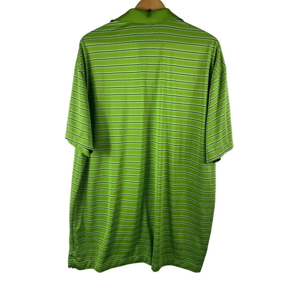 Nike Golf Shirt XXL 2XL Green Stripe Short Sleeve Polo Mens - Picture 3 of 6